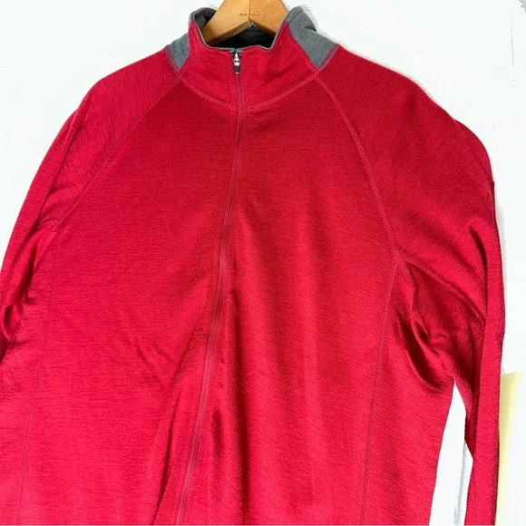 NWT Ibex Shak Lite Jacket Mens XL Red Full Zip Merino Wool Outdoor New Hiking - Picture 5 of 10